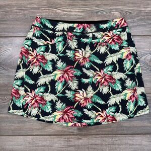 RLX Ralph Lauren Womens Small Skort Skirt Black Tropical Floral‎ Golf Tennis